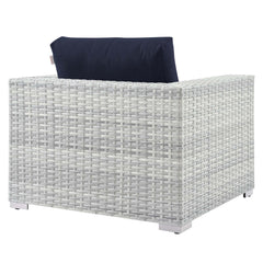 Convene Light Gray/Navy 6-Piece Outdoor Patio Set - Ornate Home