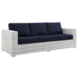 Convene Light Gray/Navy 6-Piece Outdoor Patio Set - Ornate Home