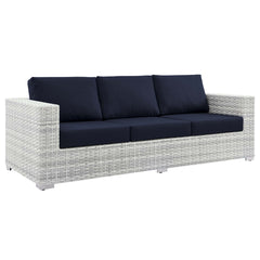 Convene Light Gray/Navy 6-Piece Outdoor Patio Set - Ornate Home
