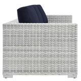 Convene Light Gray/Navy 6-Piece Outdoor Patio Set - Ornate Home