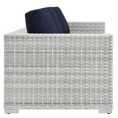 Convene Light Gray/Navy 6-Piece Outdoor Patio Set - Ornate Home