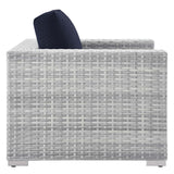 Convene Light Gray/Navy Outdoor Patio Armchair - Ornate Home