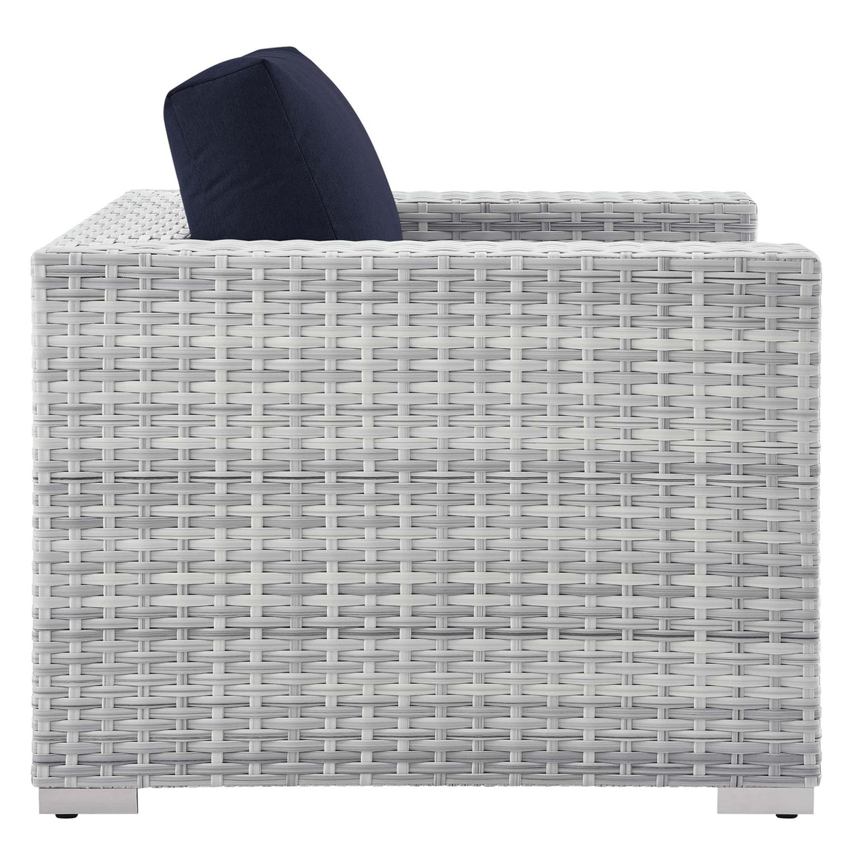 Convene Light Gray/Navy Outdoor Patio Armchair - Ornate Home