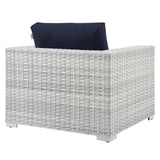 Convene Light Gray/Navy Outdoor Patio Armchair - Ornate Home