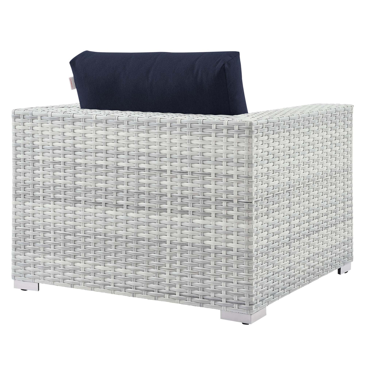 Convene Light Gray/Navy Outdoor Patio Armchair - Ornate Home