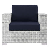Convene Light Gray/Navy Outdoor Patio Armchair - Ornate Home