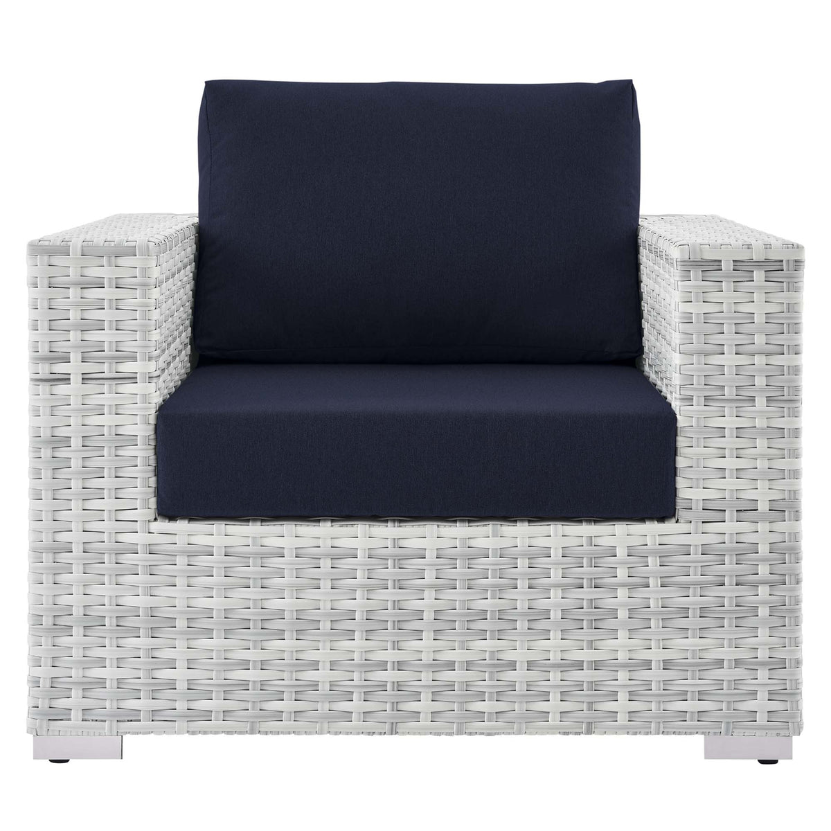Convene Light Gray/Navy Outdoor Patio Armchair - Ornate Home