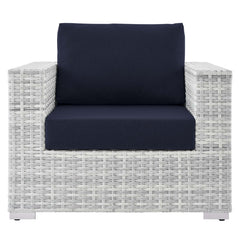 Convene Light Gray/Navy Outdoor Patio Armchair - Ornate Home