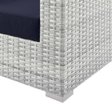 Convene Light Gray/Navy Outdoor Patio Armchair - Ornate Home
