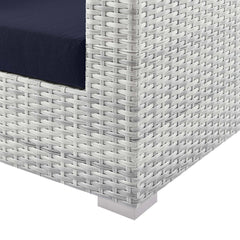 Convene Light Gray/Navy Outdoor Patio Armchair - Ornate Home