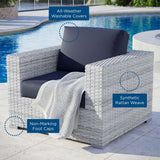 Convene Light Gray/Navy Outdoor Patio Armchair - Ornate Home