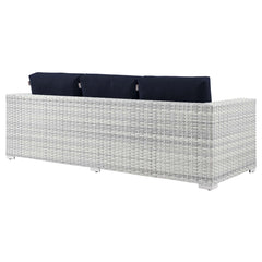 Convene Light Gray/Navy Outdoor Patio Sofa - Ornate Home