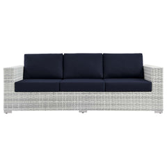 Convene Light Gray/Navy Outdoor Patio Sofa - Ornate Home