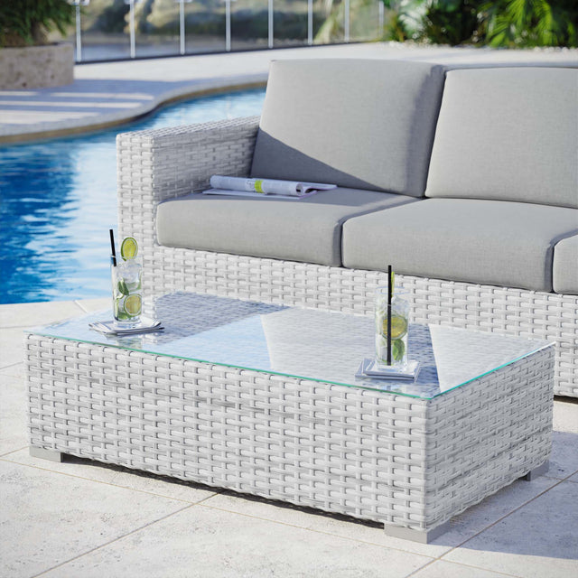 Convene Light Gray Outdoor Patio Coffee Table - Ornate Home