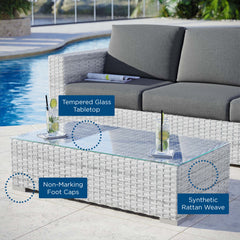 Convene Light Gray Outdoor Patio Coffee Table - Ornate Home