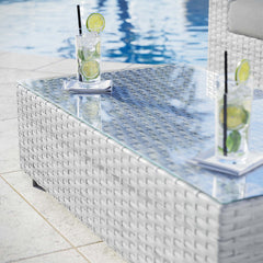 Convene Light Gray Outdoor Patio Coffee Table - Ornate Home