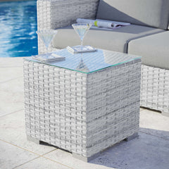 Convene Light Gray Outdoor Patio Side Table - Ornate Home