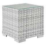 Convene Light Gray Outdoor Patio Side Table - Ornate Home