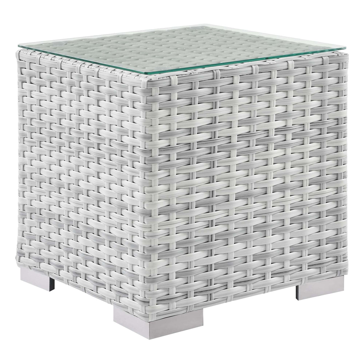 Convene Light Gray Outdoor Patio Side Table - Ornate Home