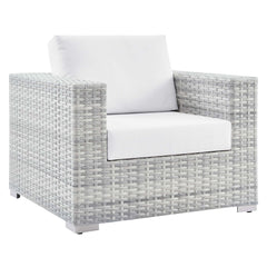 Convene Light Gray/White 3-Piece Outdoor Patio Set - Ornate Home