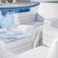 Convene Light Gray/White 3-Piece Outdoor Patio Set - Ornate Home