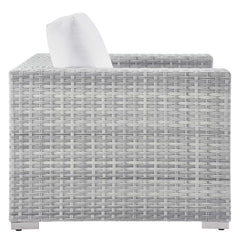 Convene Light Gray/White Outdoor Patio Armchair - Ornate Home
