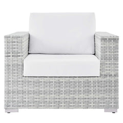 Convene Light Gray/White Outdoor Patio Armchair - Ornate Home