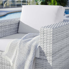 Convene Light Gray/White Outdoor Patio Armchair - Ornate Home