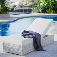 Convene Light Gray/White Outdoor Patio Chaise - Ornate Home