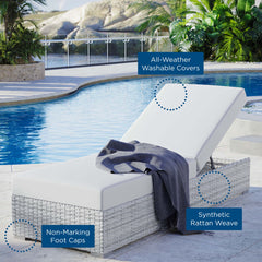 Convene Light Gray/White Outdoor Patio Chaise - Ornate Home