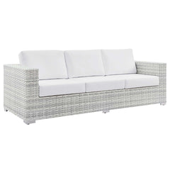 Convene Light Gray/White Outdoor Patio Sofa - Ornate Home