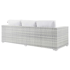 Convene Light Gray/White Outdoor Patio Sofa - Ornate Home