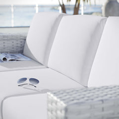 Convene Light Gray/White Outdoor Patio Sofa - Ornate Home