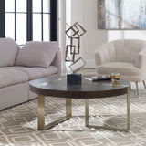 Converge Black/Silver Round Coffee Table - Ornate Home