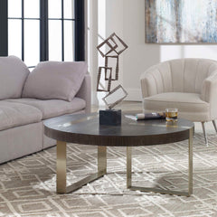 Converge Black/Silver Round Coffee Table - Ornate Home