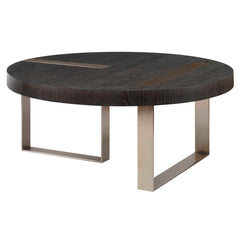 Converge Black/Silver Round Coffee Table - Ornate Home