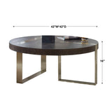 Converge Black/Silver Round Coffee Table - Ornate Home