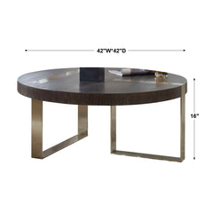 Converge Black/Silver Round Coffee Table - Ornate Home