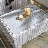 Conway Light Gray 32" Outdoor Patio Wicker Rattan Coffee Table - Ornate Home