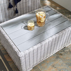 Conway Light Gray 32" Outdoor Patio Wicker Rattan Coffee Table - Ornate Home