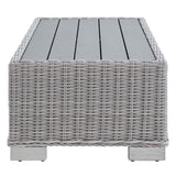 Conway Light Gray 32" Outdoor Patio Wicker Rattan Coffee Table - Ornate Home