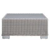 Conway Light Gray 32" Outdoor Patio Wicker Rattan Coffee Table - Ornate Home