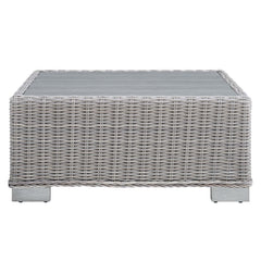 Conway Light Gray 32" Outdoor Patio Wicker Rattan Coffee Table - Ornate Home