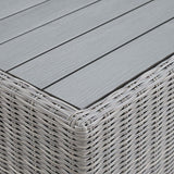 Conway Light Gray 32" Outdoor Patio Wicker Rattan Coffee Table - Ornate Home