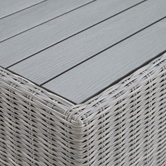 Conway Light Gray 32" Outdoor Patio Wicker Rattan Coffee Table - Ornate Home