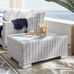Conway Light Gray 32" Outdoor Patio Wicker Rattan Coffee Table - Ornate Home