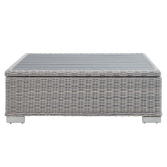 Conway Light Gray 45" Outdoor Patio Wicker Rattan Coffee Table - Ornate Home