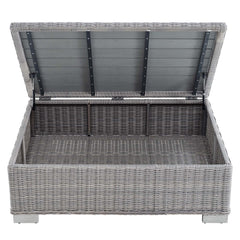 Conway Light Gray 45" Outdoor Patio Wicker Rattan Coffee Table - Ornate Home