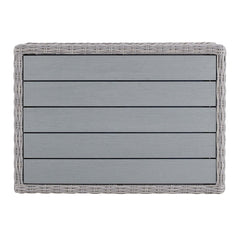 Conway Light Gray 45" Outdoor Patio Wicker Rattan Coffee Table - Ornate Home