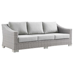 Conway Light Gray 5-Piece Outdoor Patio Wicker Rattan Furniture Set - 104x114" - Ornate Home